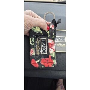 NWT Lang Blooms Noir Kieler Wallet Artwork By Susan Winget Black Red Floral NEW